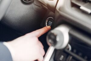 Stop/start button in car